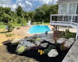 Poolside Landscaping Completed By Natural Image Property Solutions